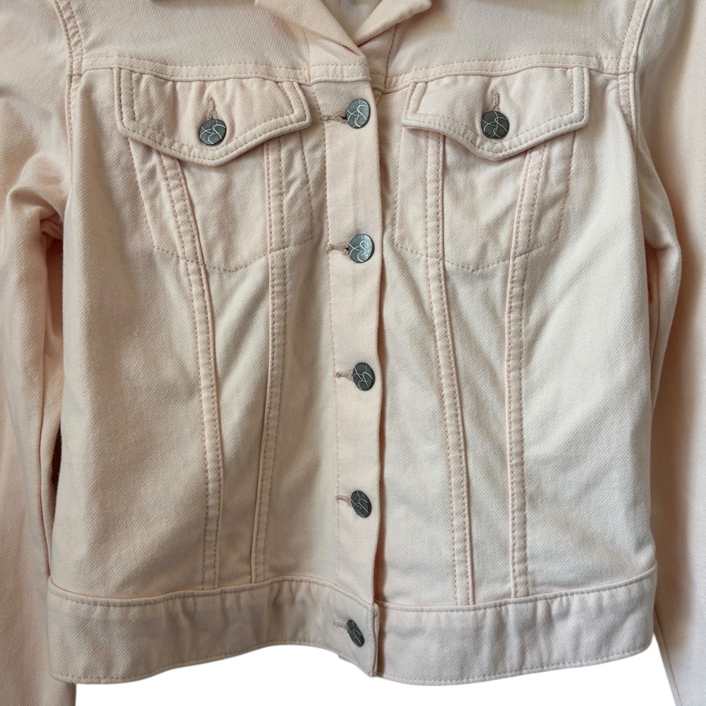 Jessica Simpson Pixie Stretch Denim Jacket Peach … - image 4